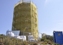 Las obras de restauración de la Torre Badum en Peñíscola, en marcha