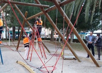 El Ayuntamiento de Peñíscola repone el "supercolumpio" del parque en la Avda España